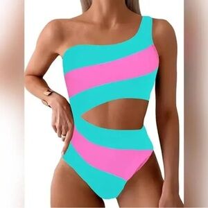 One-Shoulder Cutout Swim One Piece